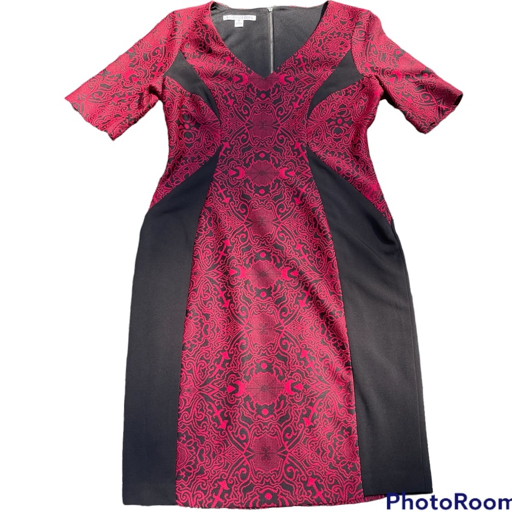 NWT Maggy London Red & Black Pencil Dress, Size 8